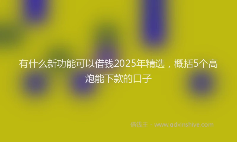 有什么新功能可以借钱2025年精选，概括5个高炮能下款的口子