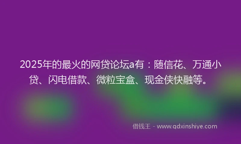 2025年的最火的网贷论坛a有：随信花、万通小贷、闪电借款、微粒宝盒、现金侠快融等。