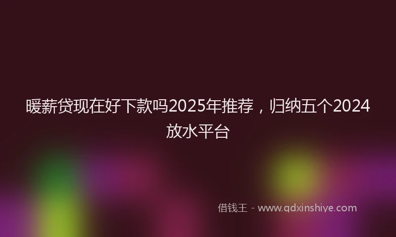 暖薪贷现在好下款吗2025年推荐，归纳五个2024放水平台