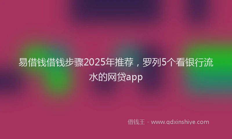 易借钱借钱步骤2025年推荐，罗列5个看银行流水的网贷app