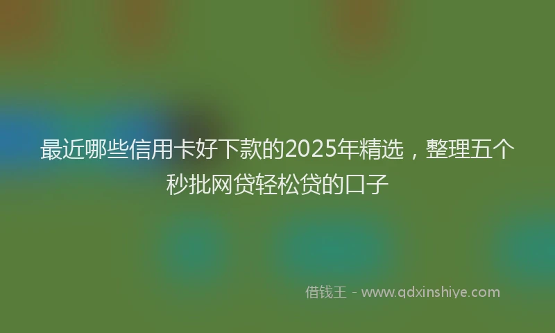 最近哪些信用卡好下款的2025年精选，整理五个秒批网贷轻松贷的口子