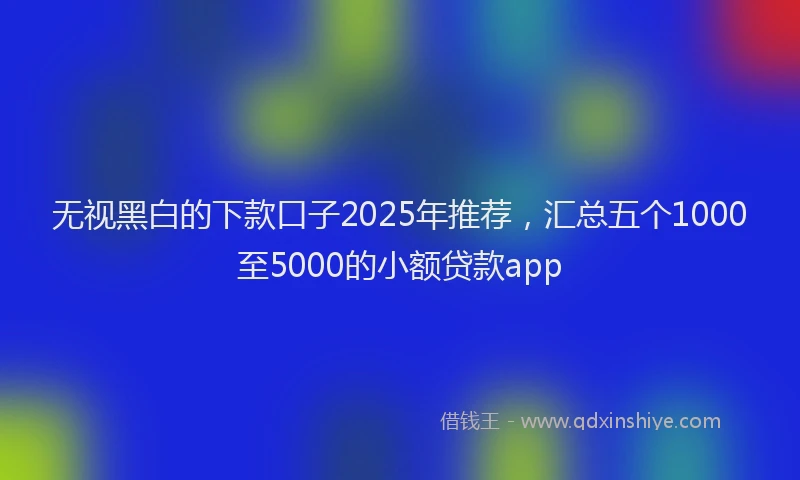 无视黑白的下款口子2025年推荐，汇总五个1000至5000的小额贷款app
