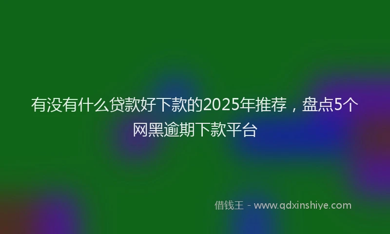 有没有什么贷款好下款的2025年推荐，盘点5个网黑逾期下款平台