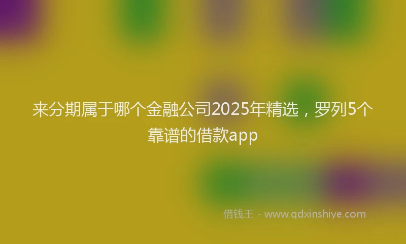 来分期属于哪个金融公司2025年精选，罗列5个靠谱的借款app