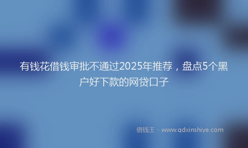 有钱花借钱审批不通过2025年推荐，盘点5个黑户好下款的网贷口子