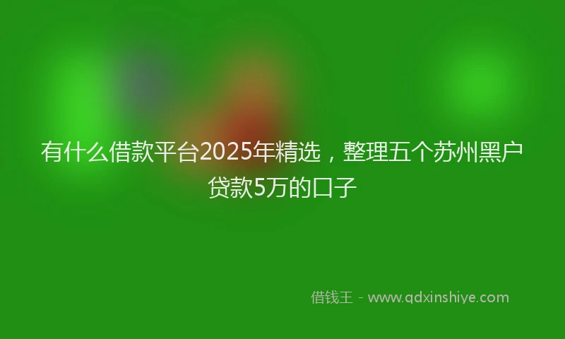 有什么借款平台2025年精选，整理五个苏州黑户贷款5万的口子