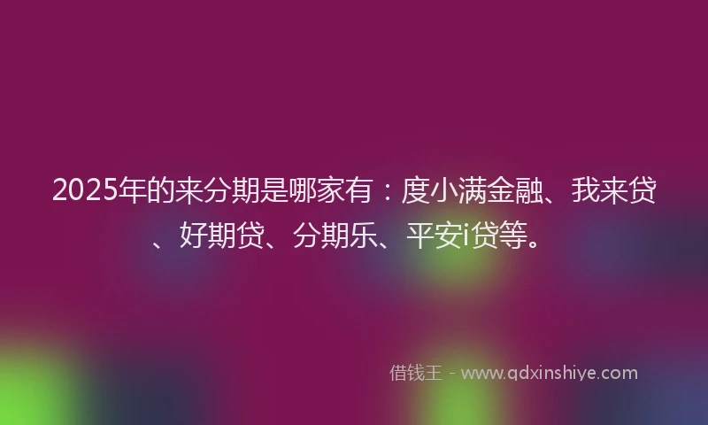 2025年的来分期是哪家有：度小满金融、我来贷、好期贷、分期乐、平安i贷等。