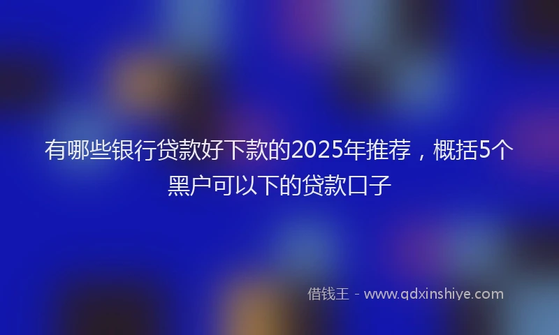 有哪些银行贷款好下款的2025年推荐，概括5个黑户可以下的贷款口子