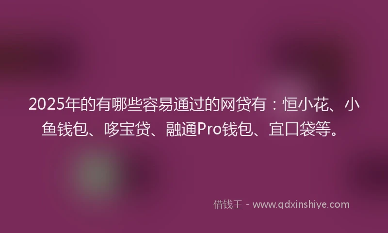 2025年的有哪些容易通过的网贷有：恒小花、小鱼钱包、哆宝贷、融通Pro钱包、宜口袋等。