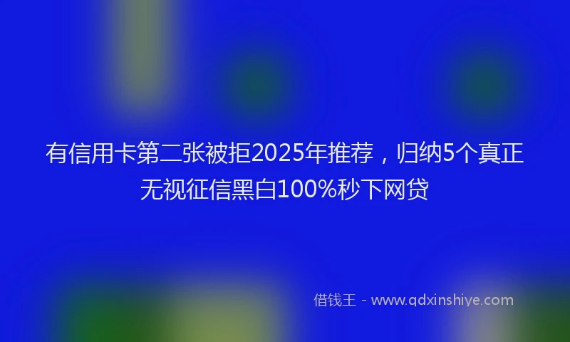 有信用卡第二张被拒2025年推荐，归纳5个真正无视征信黑白100%秒下网贷