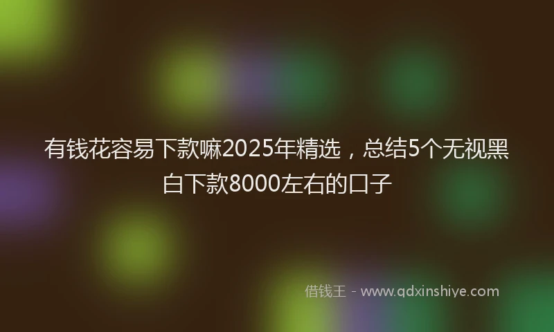 有钱花容易下款嘛2025年精选，总结5个无视黑白下款8000左右的口子
