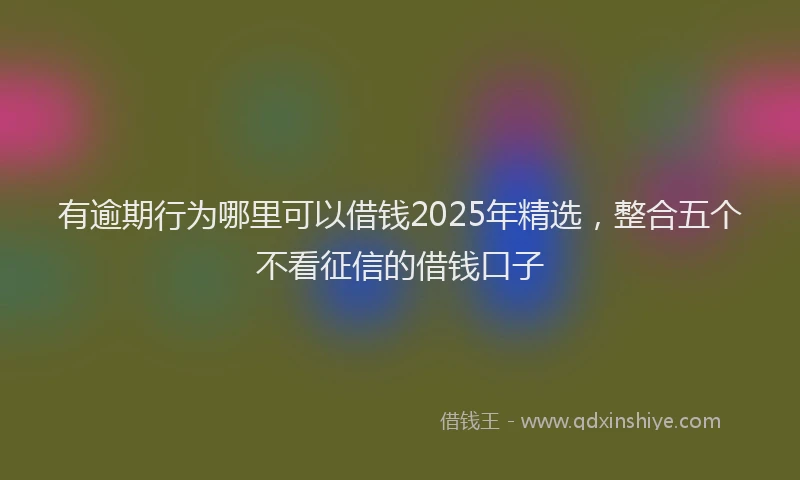 有逾期行为哪里可以借钱2025年精选，整合五个不看征信的借钱口子