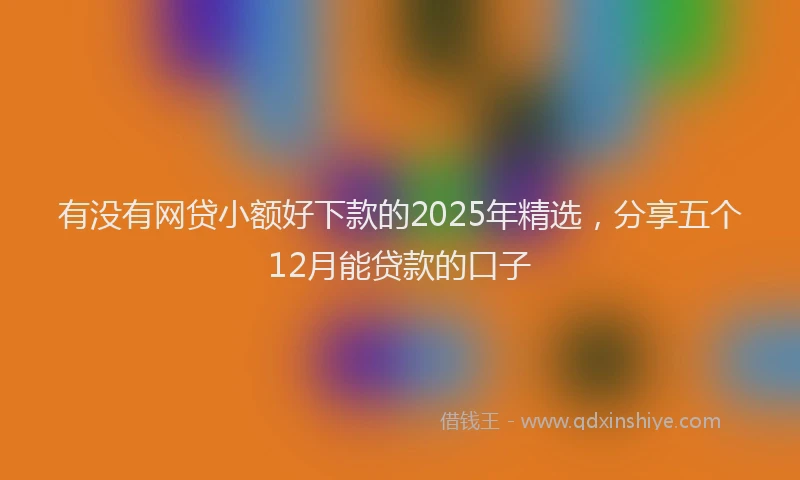 有没有网贷小额好下款的2025年精选，分享五个12月能贷款的口子