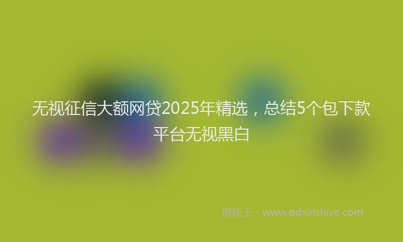 无视征信大额网贷2025年精选，总结5个包下款平台无视黑白