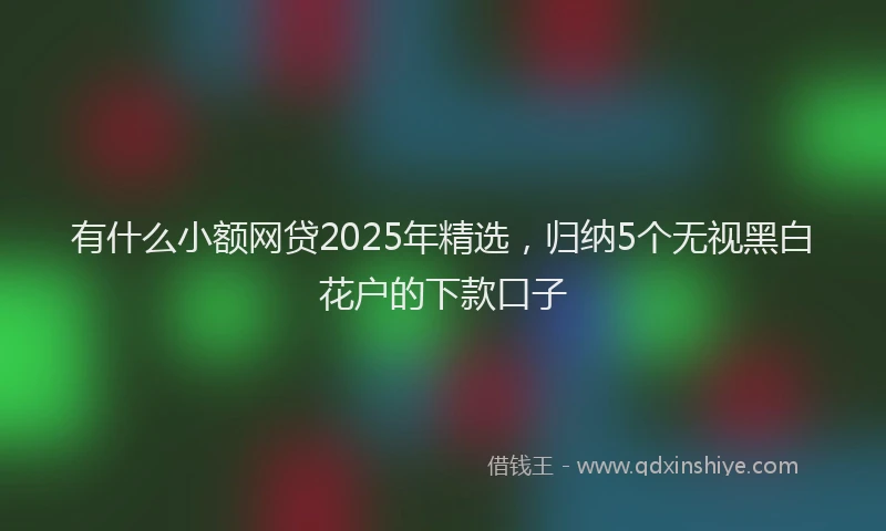 有什么小额网贷2025年精选，归纳5个无视黑白花户的下款口子
