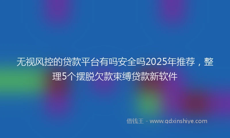无视风控的贷款平台有吗安全吗2025年推荐，整理5个摆脱欠款束缚贷款新软件