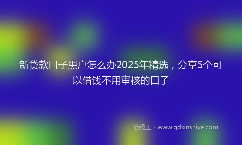 新贷款口子黑户怎么办2025年精选，分享5个可以借钱不用审核的口子