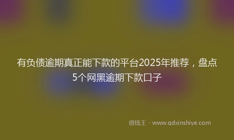 有负债逾期真正能下款的平台2025年推荐，盘点5个网黑逾期下款口子