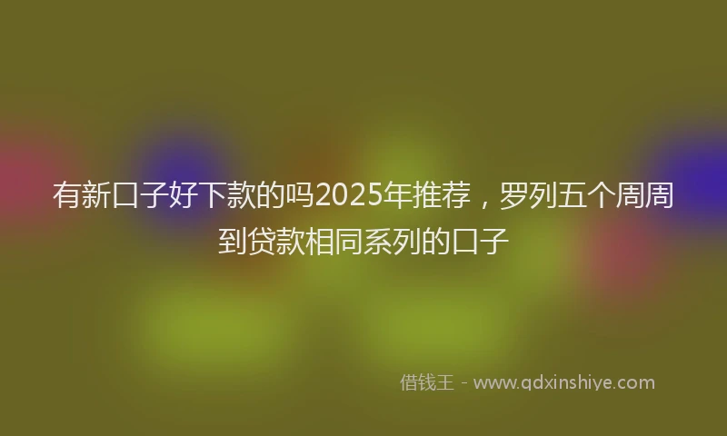 有新口子好下款的吗2025年推荐，罗列五个周周到贷款相同系列的口子