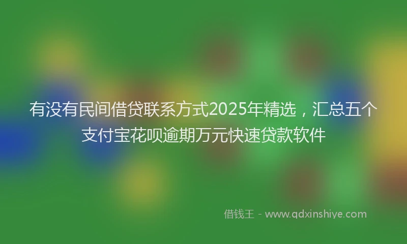 有没有民间借贷联系方式2025年精选，汇总五个支付宝花呗逾期万元快速贷款软件