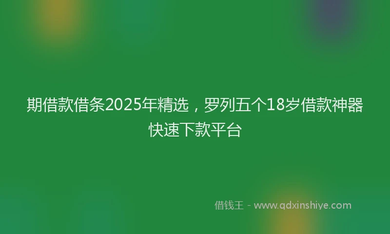 期借款借条2025年精选，罗列五个18岁借款神器快速下款平台