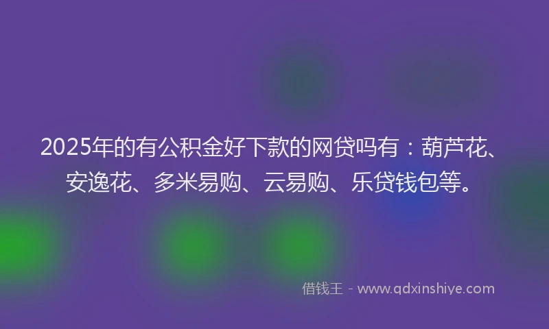 2025年的有公积金好下款的网贷吗有：葫芦花、安逸花、多米易购、云易购、乐贷钱包等。
