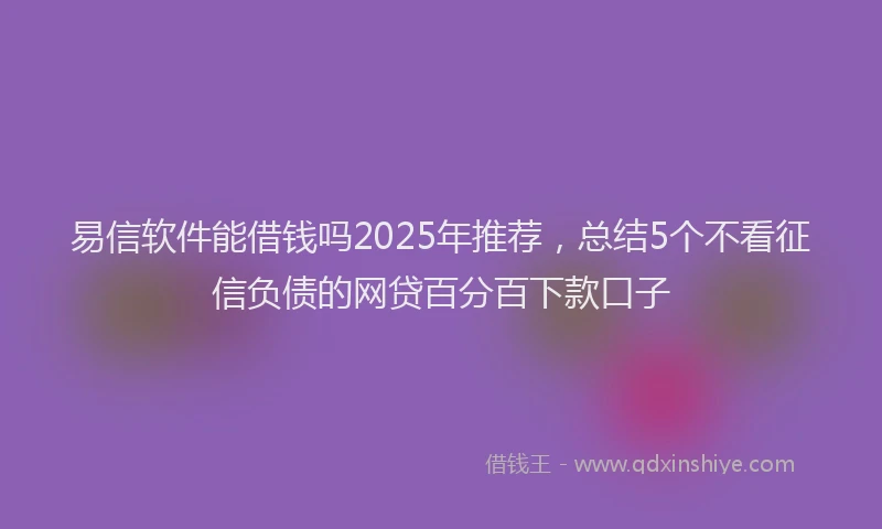 易信软件能借钱吗2025年推荐，总结5个不看征信负债的网贷百分百下款口子