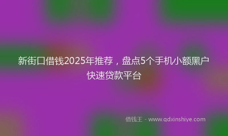 新街口借钱2025年推荐，盘点5个手机小额黑户快速贷款平台