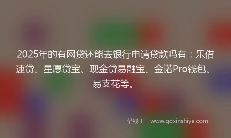 2025年的有网贷还能去银行申请贷款吗有：乐借速贷、星愿贷宝、现金贷易融宝、金诺Pro钱包、易支花等。