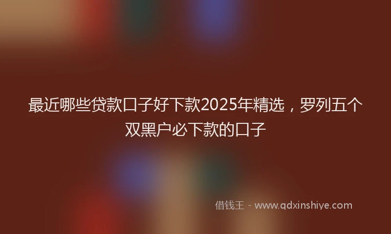 最近哪些贷款口子好下款2025年精选，罗列五个双黑户必下款的口子