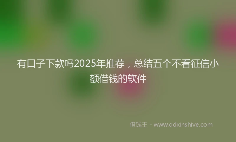 有口子下款吗2025年推荐，总结五个不看征信小额借钱的软件