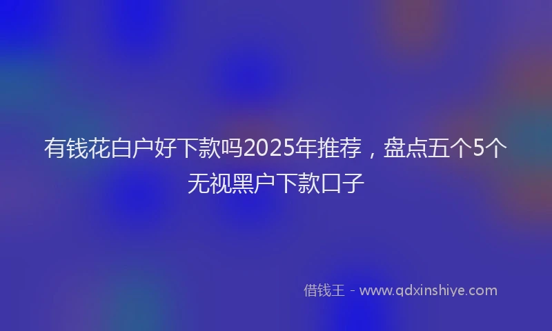 有钱花白户好下款吗2025年推荐，盘点五个5个无视黑户下款口子