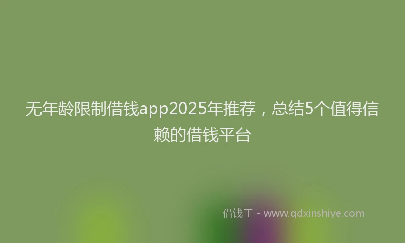 无年龄限制借钱app2025年推荐，总结5个值得信赖的借钱平台