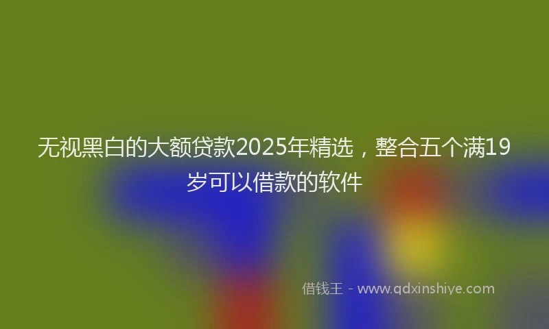 无视黑白的大额贷款2025年精选，整合五个满19岁可以借款的软件