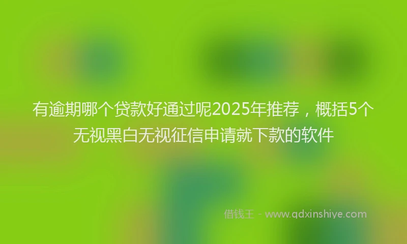 有逾期哪个贷款好通过呢2025年推荐，概括5个无视黑白无视征信申请就下款的软件