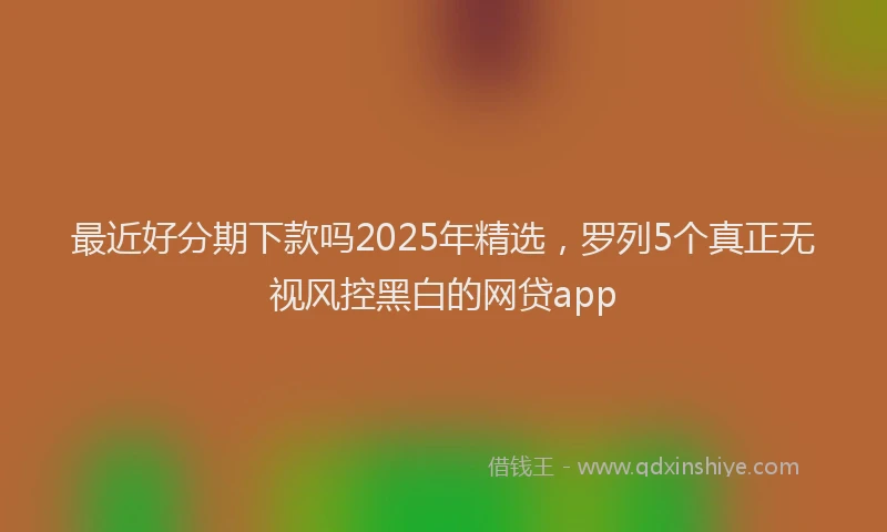 最近好分期下款吗2025年精选，罗列5个真正无视风控黑白的网贷app