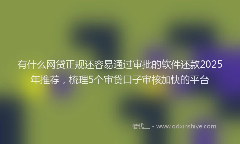 有什么网贷正规还容易通过审批的软件还款2025年推荐，梳理5个审贷口子审核加快的平台