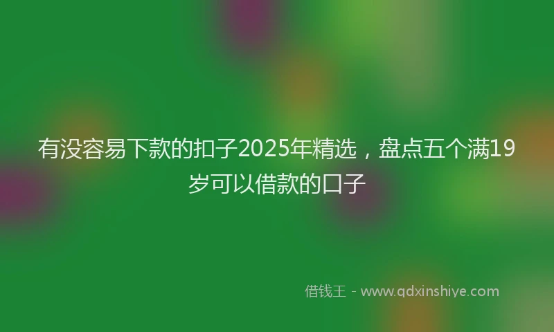 有没容易下款的扣子2025年精选，盘点五个满19岁可以借款的口子