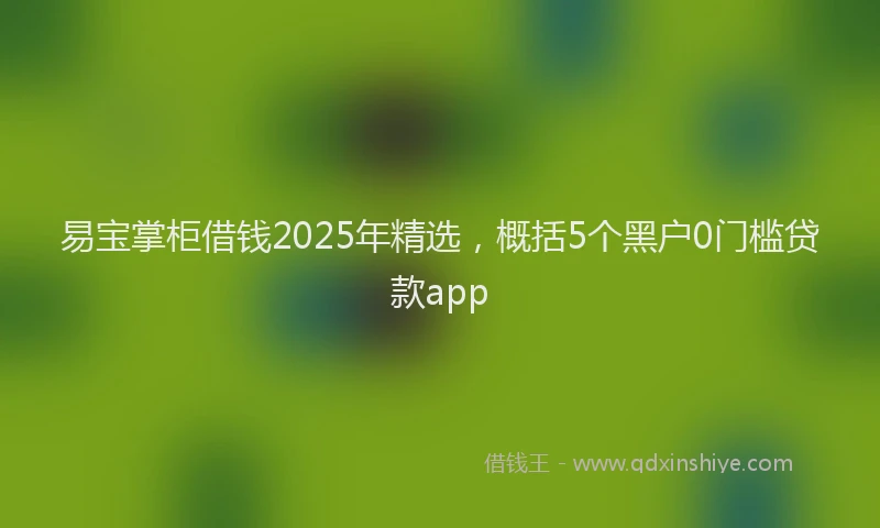 易宝掌柜借钱2025年精选，概括5个黑户0门槛贷款app