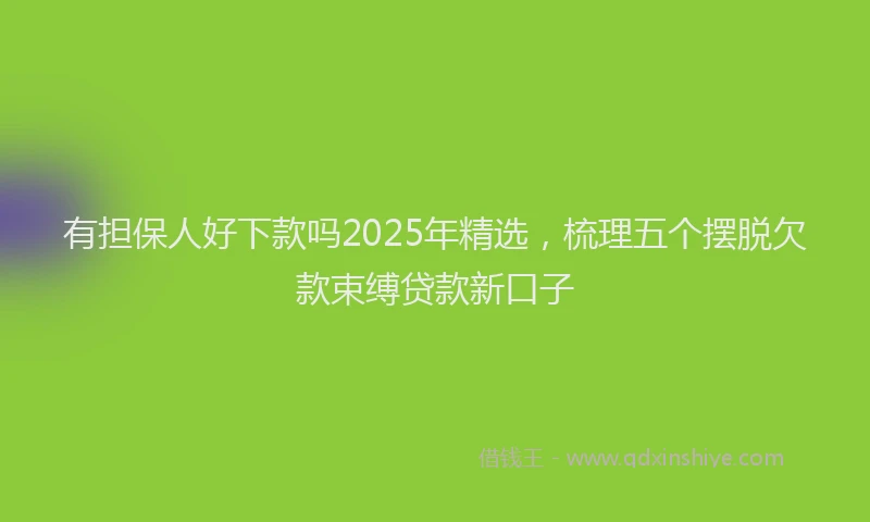 有担保人好下款吗2025年精选，梳理五个摆脱欠款束缚贷款新口子