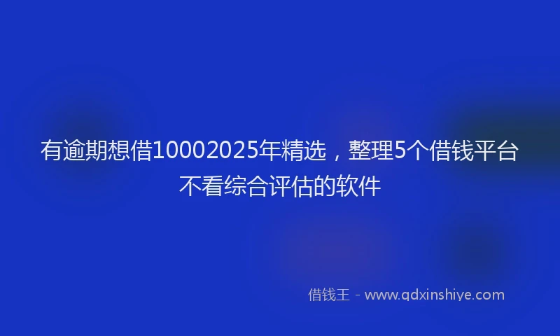有逾期想借10002025年精选，整理5个借钱平台不看综合评估的软件