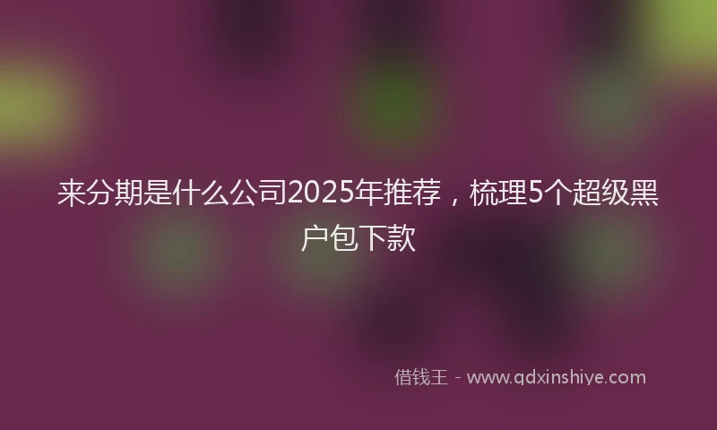 来分期是什么公司2025年推荐，梳理5个超级黑户包下款