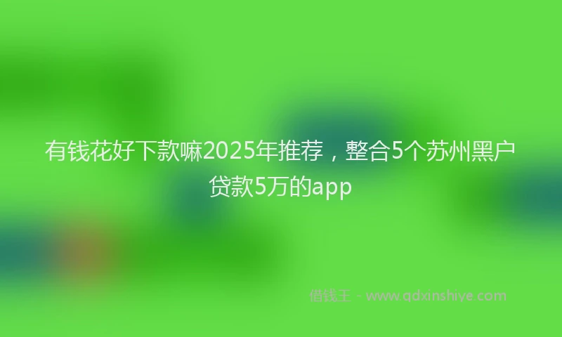有钱花好下款嘛2025年推荐，整合5个苏州黑户贷款5万的app
