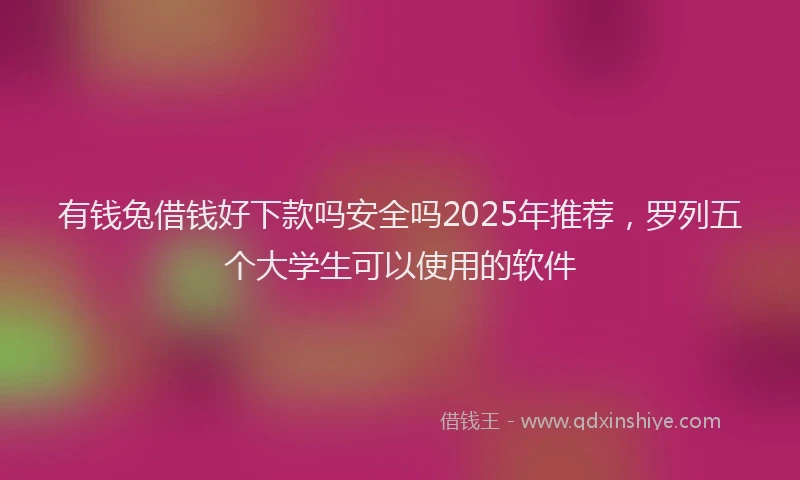 有钱兔借钱好下款吗安全吗2025年推荐，罗列五个大学生可以使用的软件
