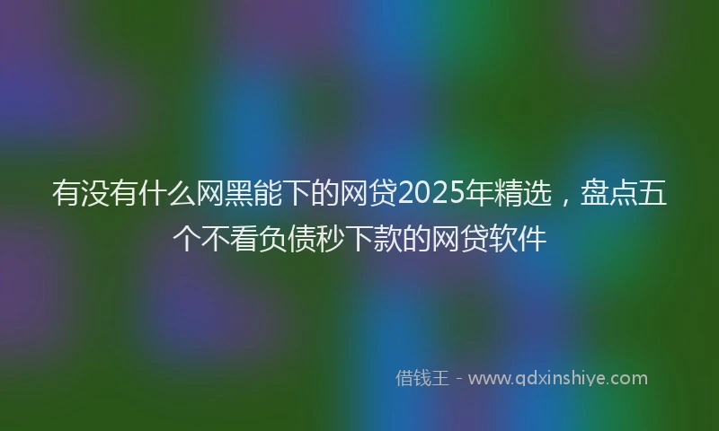 有没有什么网黑能下的网贷2025年精选，盘点五个不看负债秒下款的网贷软件