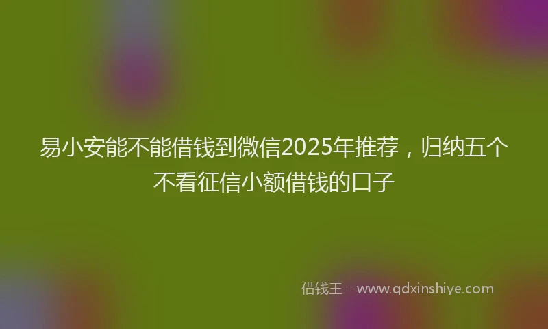 易小安能不能借钱到微信2025年推荐，归纳五个不看征信小额借钱的口子