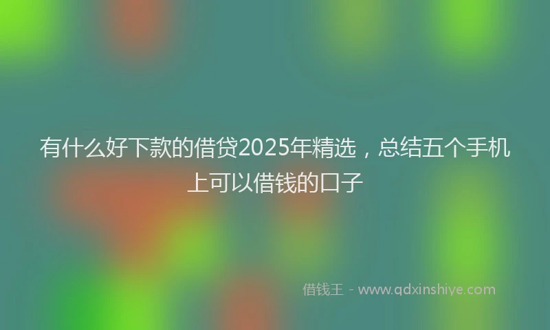 有什么好下款的借贷2025年精选，总结五个手机上可以借钱的口子