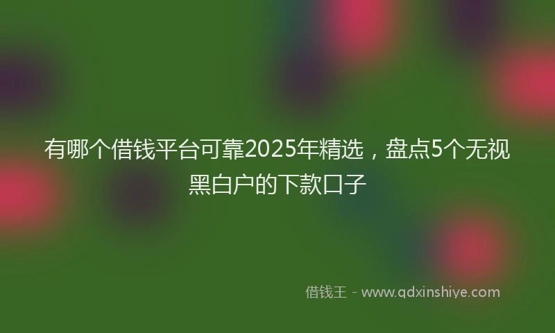 有哪个借钱平台可靠2025年精选，盘点5个无视黑白户的下款口子