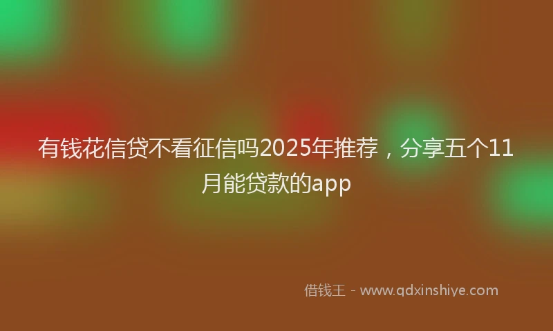有钱花信贷不看征信吗2025年推荐，分享五个11月能贷款的app