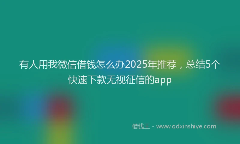 有人用我微信借钱怎么办2025年推荐，总结5个快速下款无视征信的app